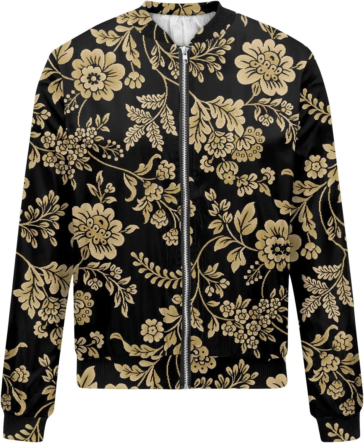 Womens Fashion Jacket Lightweight Print Bomber Jackets Casual Vacation Zip Up Coat Outdoor Windbreaker Tops