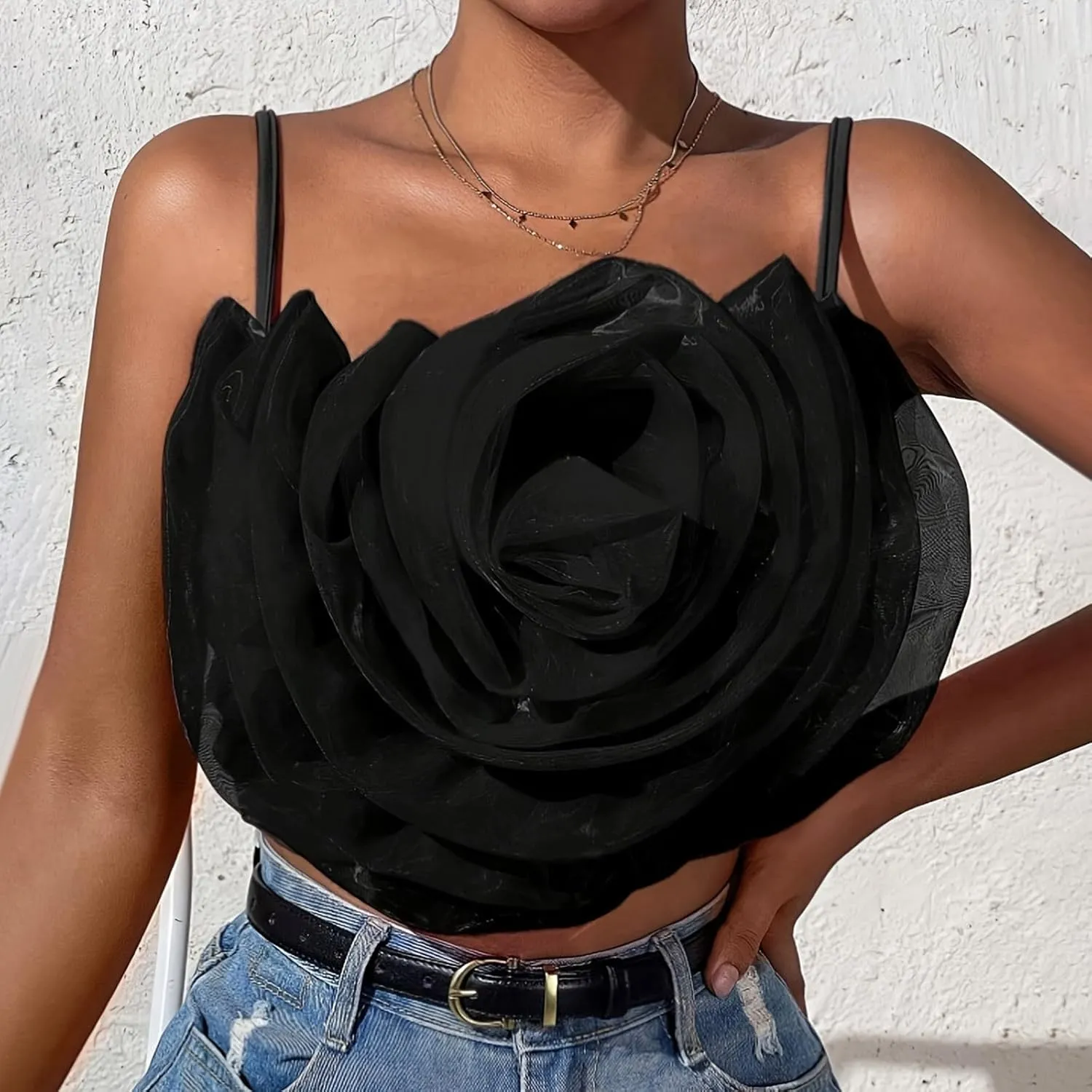 Women's Flower Front Crop Tube Top Sleeveless Strapless Solid Shirred Tops Mens Running