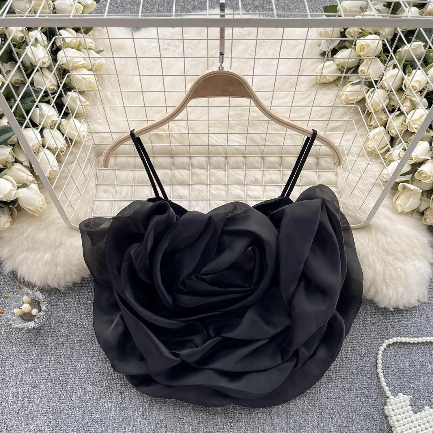 Women's Flower Front Crop Tube Top Sleeveless Strapless Solid Shirred Tops Mens Running