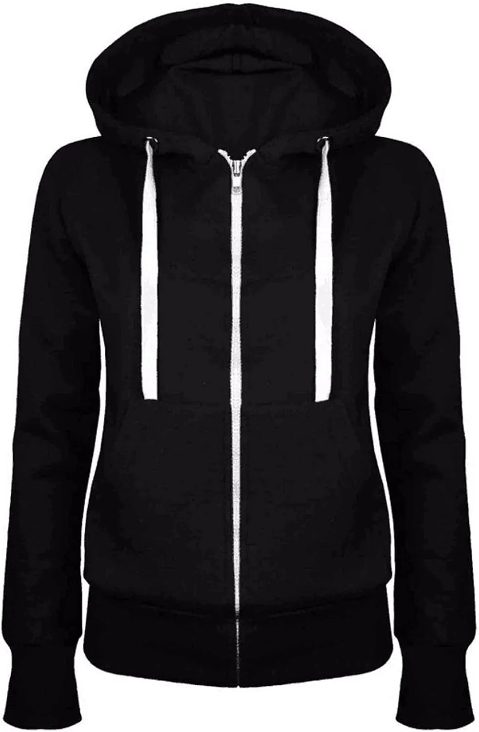 Womens Full Zip Hoodies Pullover Casual Long Sleeve Sweatshirt Classic Sweater Tops Trendy Fall Winter Clothing 2024