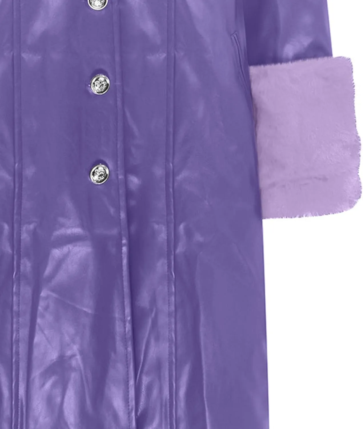 Womens Leather Jacket with Faux Fur Collar Leather Long Jacket Winter Fashion Trench Coat Fleece Lined Coats with Pocket