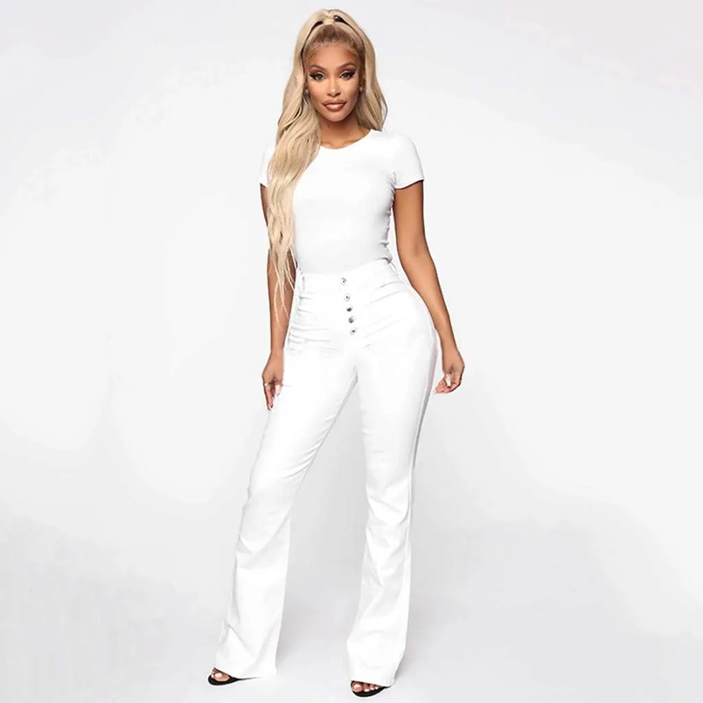 Womens Magic Shaping Bootcut Jeans Premium Stretchy Wide Leg Flared Bell Bottom Denim Pants Work Jeans with Pockets