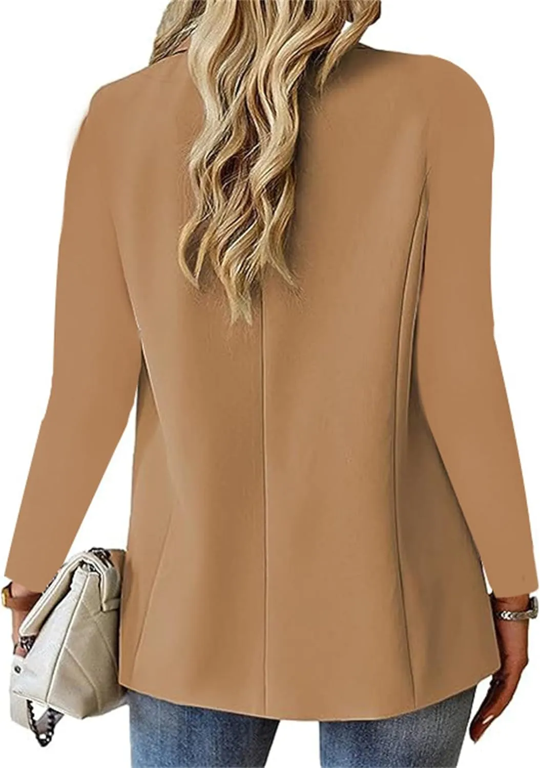 Women's One Button Solid Color Slim Fit Suit Jacket, Casual Blazer Jackets, Lightweight One Button Cardigan, Suit Petite