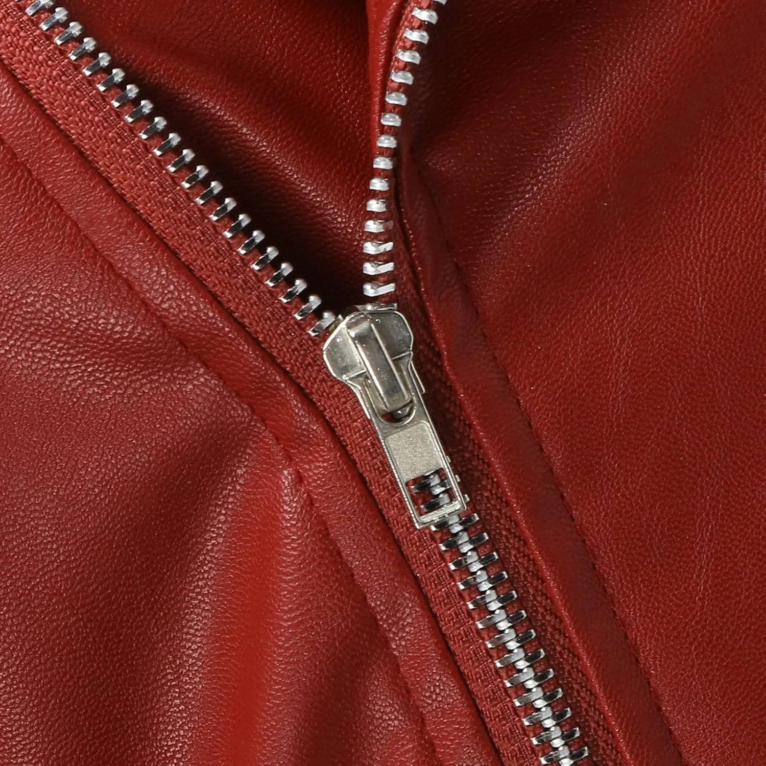 Women's Oversized Fashion Faux Leather Jackets Solid Color Long Sleeve Zipper Fitted Artificial Leather Blazer Coats