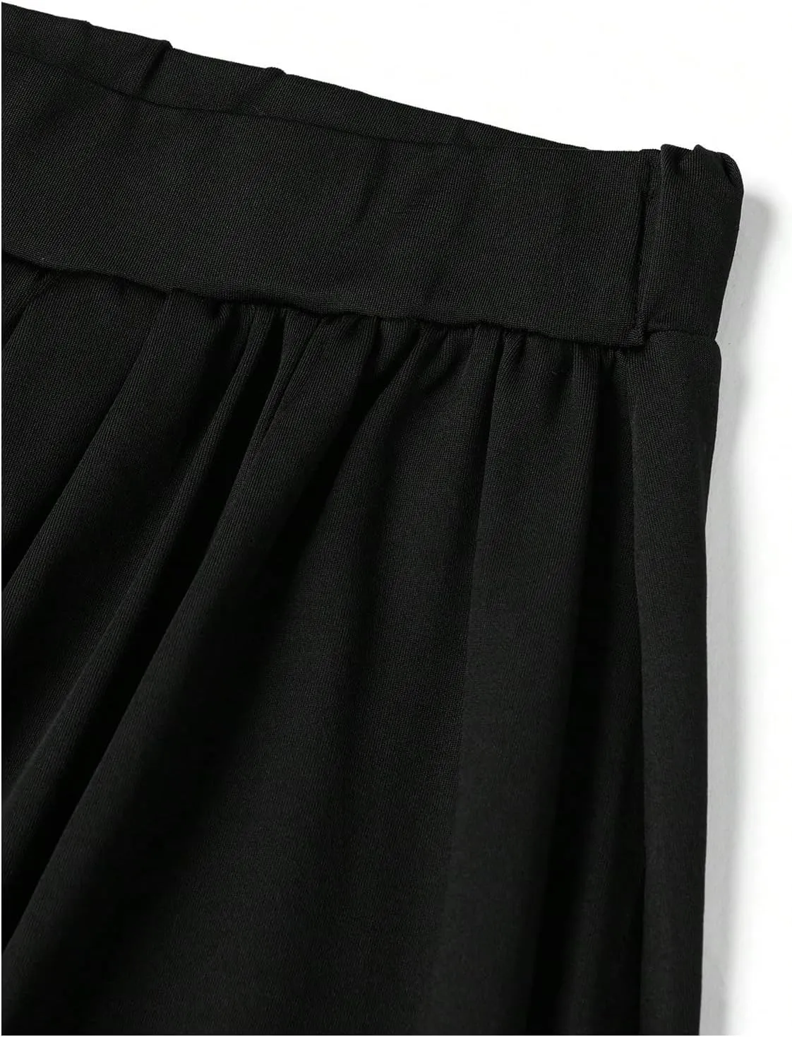 Women's Plus Size Ruched Wrap Bodycon Midi Skirts Elegant Asymmetrical Hem Long Skirt with Slit