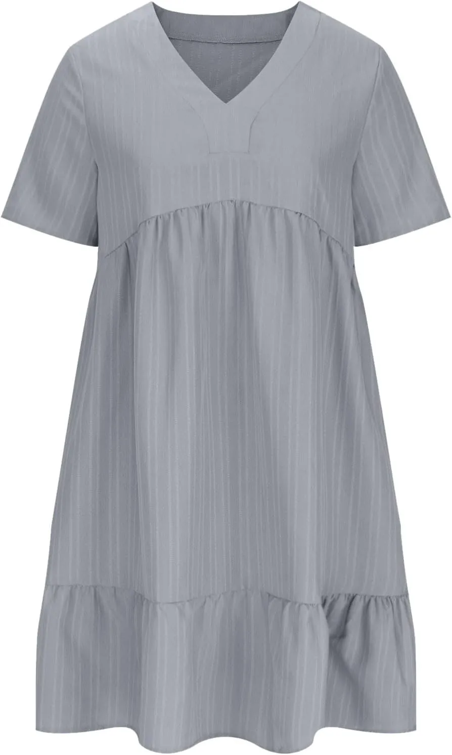 Womens Summer Dresses Sleeveless V Neck Casual Swing Flowy Tiered Ruffle A Line Mini Dress Beach Sundress 2025