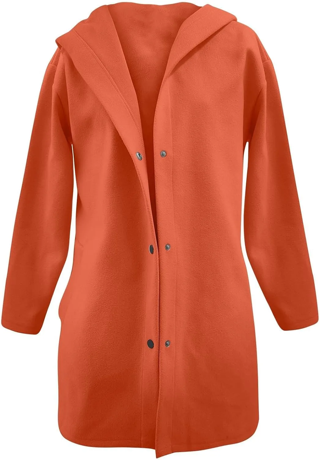 Womens Trench Coat with Hood Snap Button Jacket Plus Size Pea Coat Open Front Cardigan Casual Fall Winter Outfits