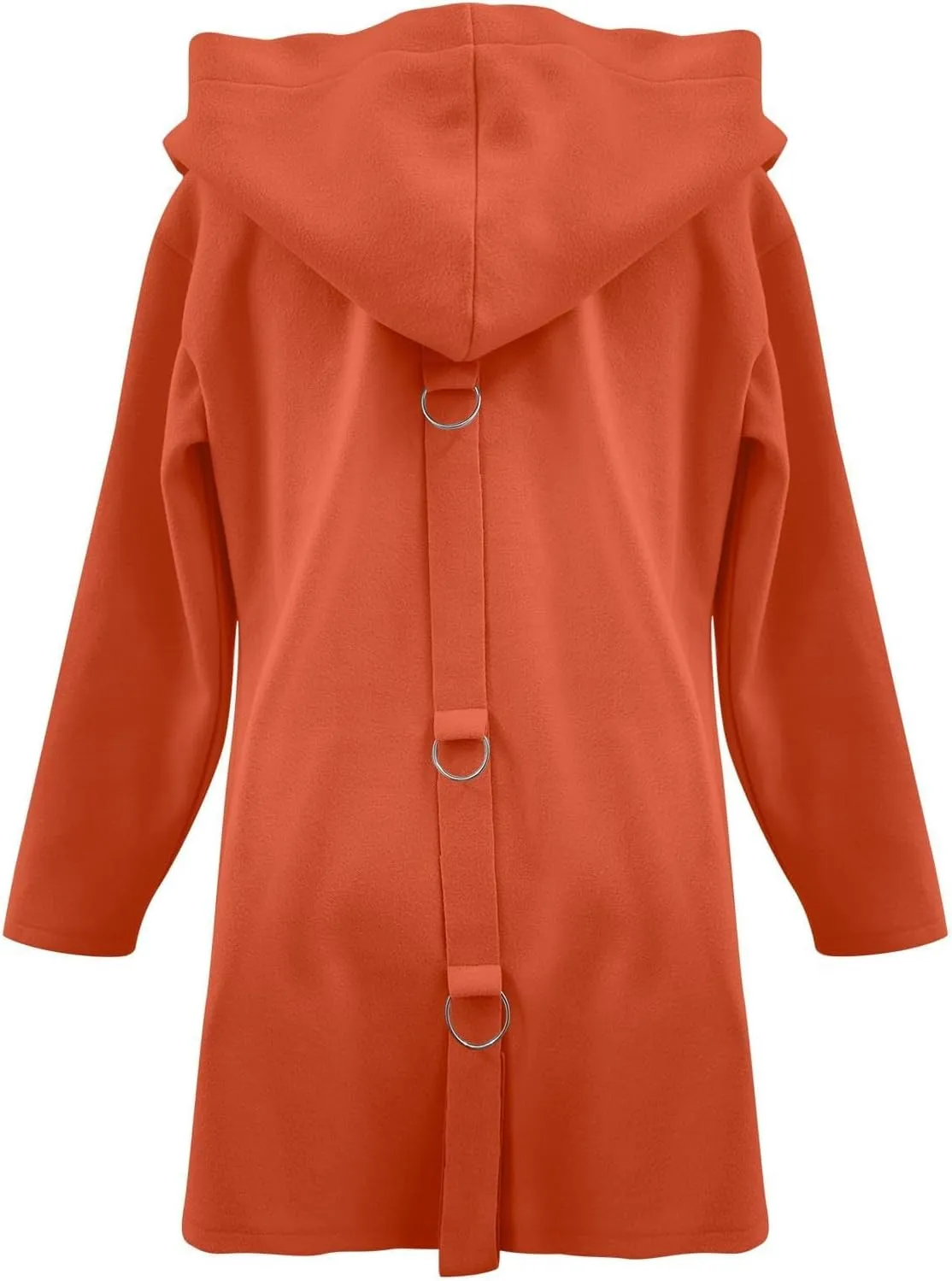 Womens Trench Coat with Hood Snap Button Jacket Plus Size Pea Coat Open Front Cardigan Casual Fall Winter Outfits