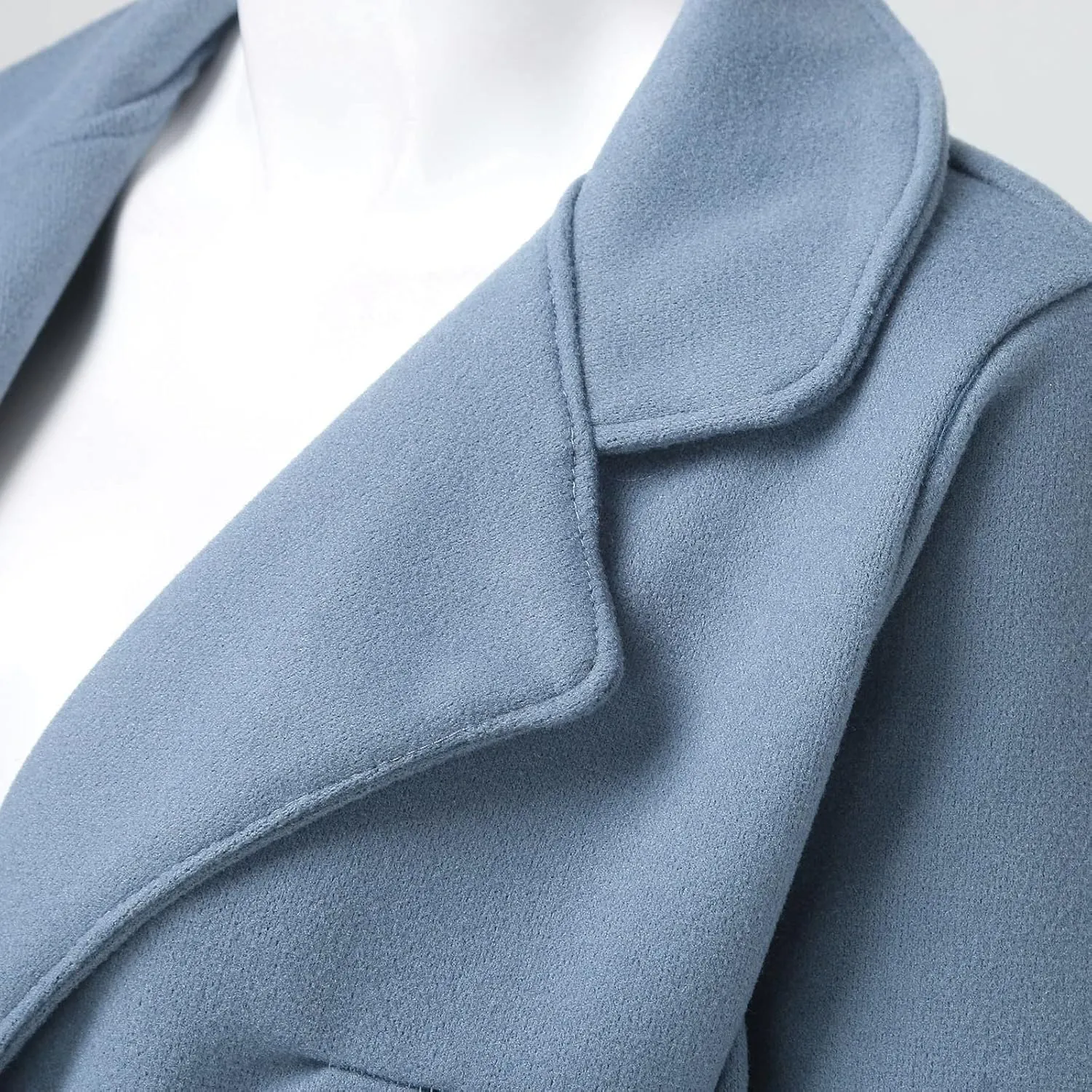 Women's Winter Double Breasted Wool Coat Long Sleeve Notch Lapel Long Trench Coat Fall Fashion for Women 2025 Trendy