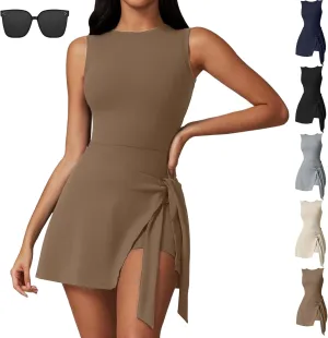 Wrap Sports Dress, Wrap Skort Dress, Womens Sleeveless Workout Athletic Rompers