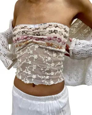 Y2k Sexy Strapless Tube Crop Top for Women Sleeveless Camisole Tanks Top Tee Going Out Streetwear