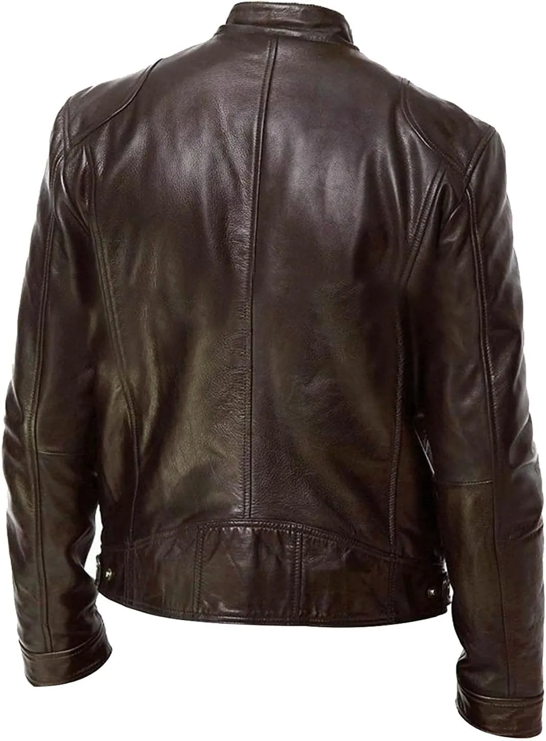 Ymosrh Men's Leather Jackets Stand Collar Jacket Motorcycle Pu Faux Jacket Winter Outwear Coat Jacket, S-4XL