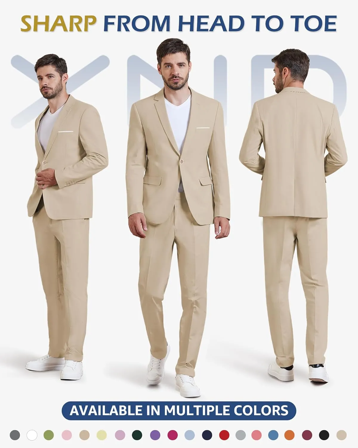 YND Men's Casual One Button Linen Suit Jacket, Slim Fit Sport Coat Lightweight Business Blazer