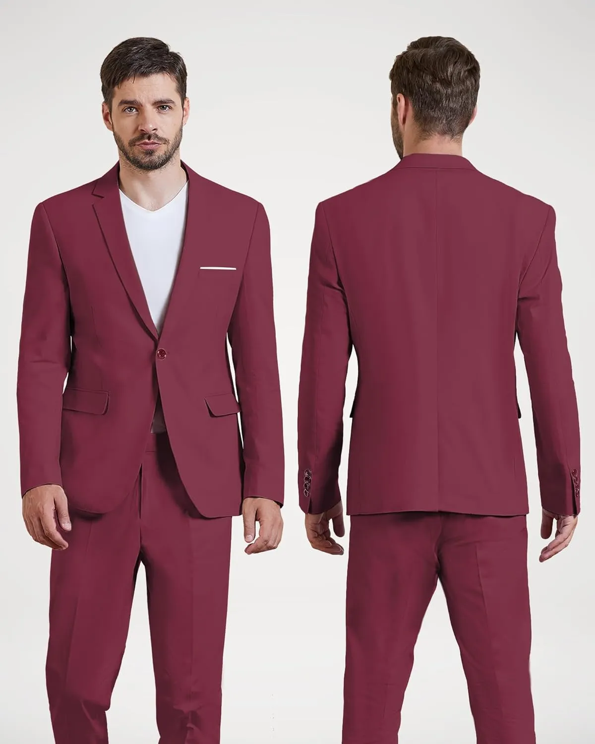 YND Men's Casual One Button Linen Suit Jacket, Slim Fit Sport Coat Lightweight Business Blazer