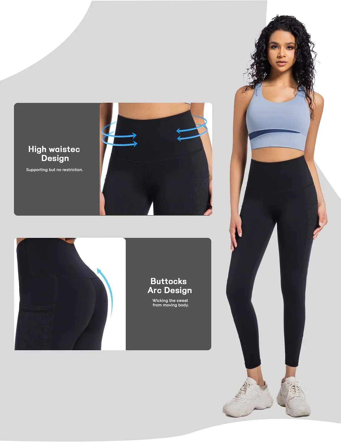 Yoga Pants Lace High Waist Leggings with Pockets, Sexy 4-Way Stretch Workout Sports Running Athletic Gifts for Women