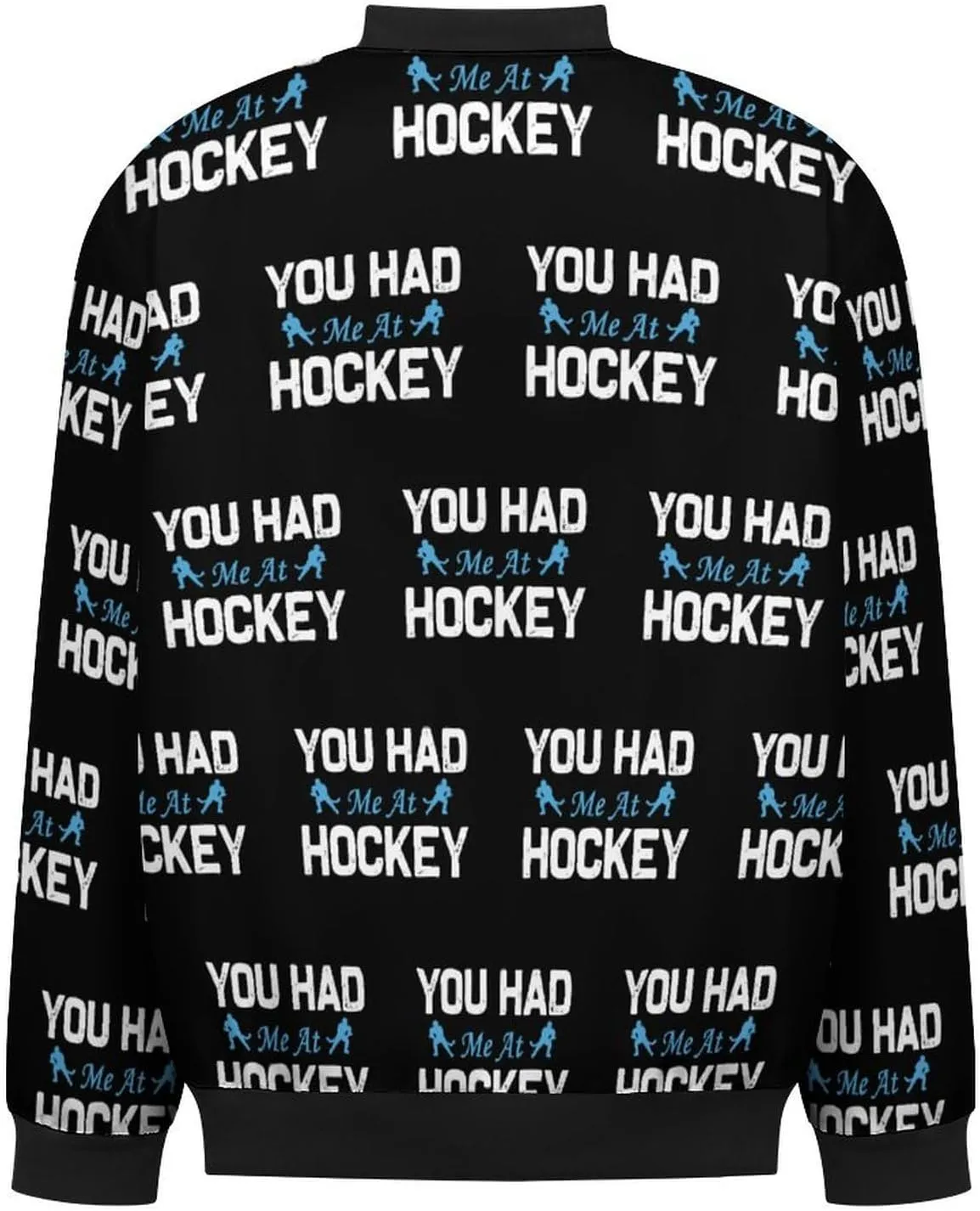 You Had Me at Hockey Men's Bomber Jacket Lightweight Windbreaker Fashion Spring Fall Coats Casual Jackets for Men