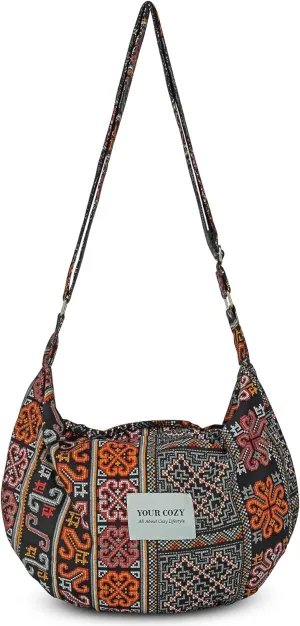 Your Cozy Women's Sling Crossbody Bags Large Shoulder Shopping Hobo Bag Handbag Top Zip Bags Handmade Messenger Bag