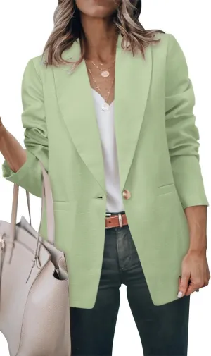 ZDLONG Women's Casual Lightweight Blazer Jacket Suits Lapel Long Sleeve for Daily/Work
